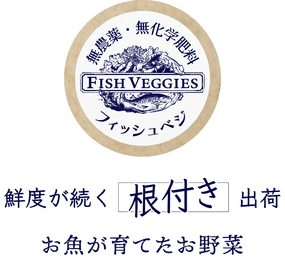 FISH VEGGIES -鮮度が続く根付き出荷 お魚が育てたお野菜-